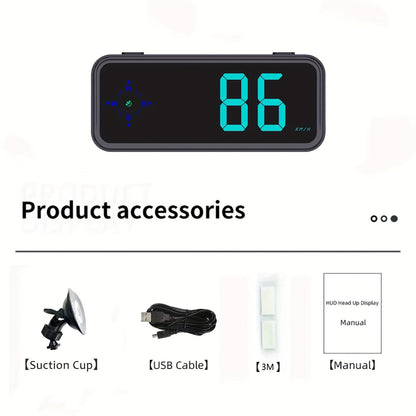 GPS HUD Speedometer Head Up Display – Digital Car Speed Meter Plug & Play, KMH MPH Switch, Multi-Color Display for All Vehicles