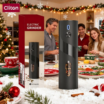 Electric Salt and Pepper Grinder Set with LED Light & Gravity Sensor, USB Rechargeable, Top-Fill