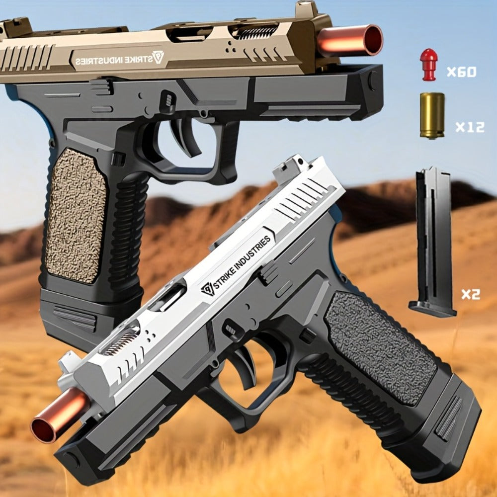 G17 Bullet Toy Gun for Boys, Rapid Fire Foam Dart Blaster Pistol, Realistic Textured Grip, Outdoor Shooting Game Toy
