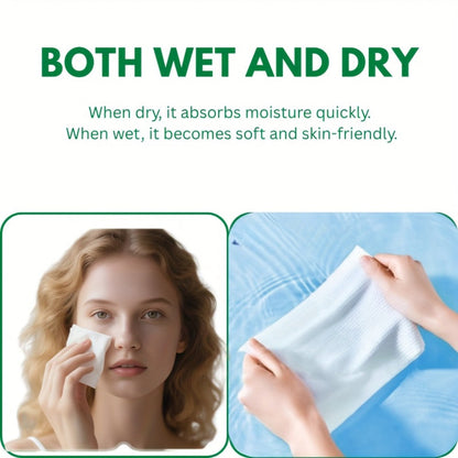 Disposable Face Towels Jumbo Ultra- Extra Thick, Highly Dry Wet Dual-Use Facial Wipes for Makeup Removal