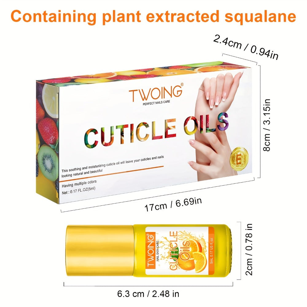 Cuticle Oil Set 6 Scents with Jojoba Oil Grape Seed Oil & Vitamin E – Paraben-Free Plant-Based Daily Nail Treatment for Dry Damaged Broken