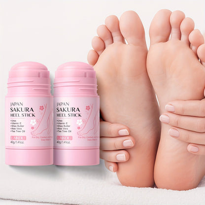 Heel Repair Stick for Dry Cracked Feet 2-Pack – Intensive Moisturizing Foot Balm with Vitamin E, Shea Butter & Sakura Extract