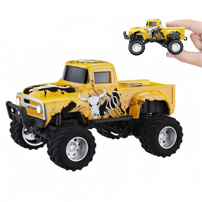 RC Monster Truck 1:64 Scale Alloy Shell with LED Lights, Multi-Control Modes, Adjustable Speed & Steering