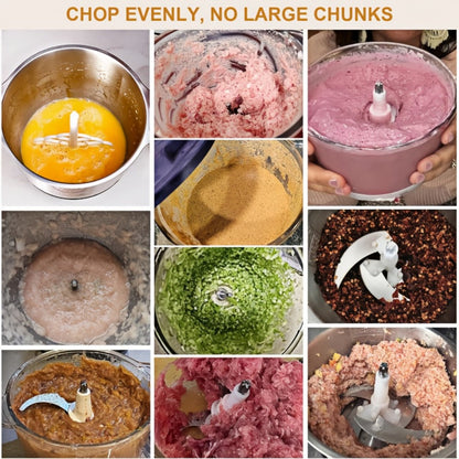 Electric Food Chopper & Processor 5L Stainless Steel - 40000 RPM Motor, 6 Bi-Level Blades, Meat Grinder & Vegetable Slicer for Kitchen