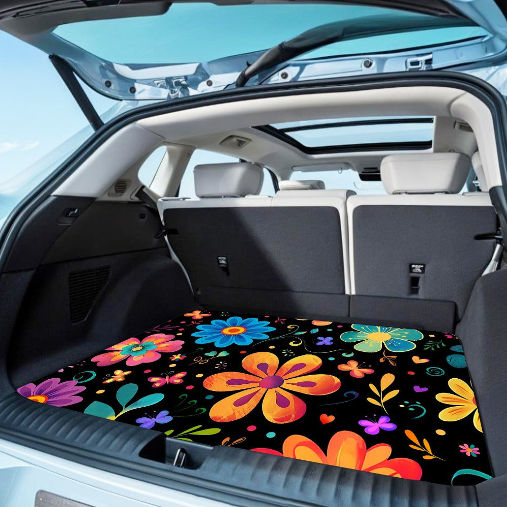 Car Cargo Mat Anti-Slip with Floral Pattern – Universal Trunk Liner Pad for Pets & Dogs, High Temperature Resistant