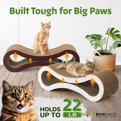 Cat Scratcher Lounger Large Infinity Reversible Cardboard Scratching Pad Board for Indoor Cats, 5-Layer High-Density Cat Scratch Bed