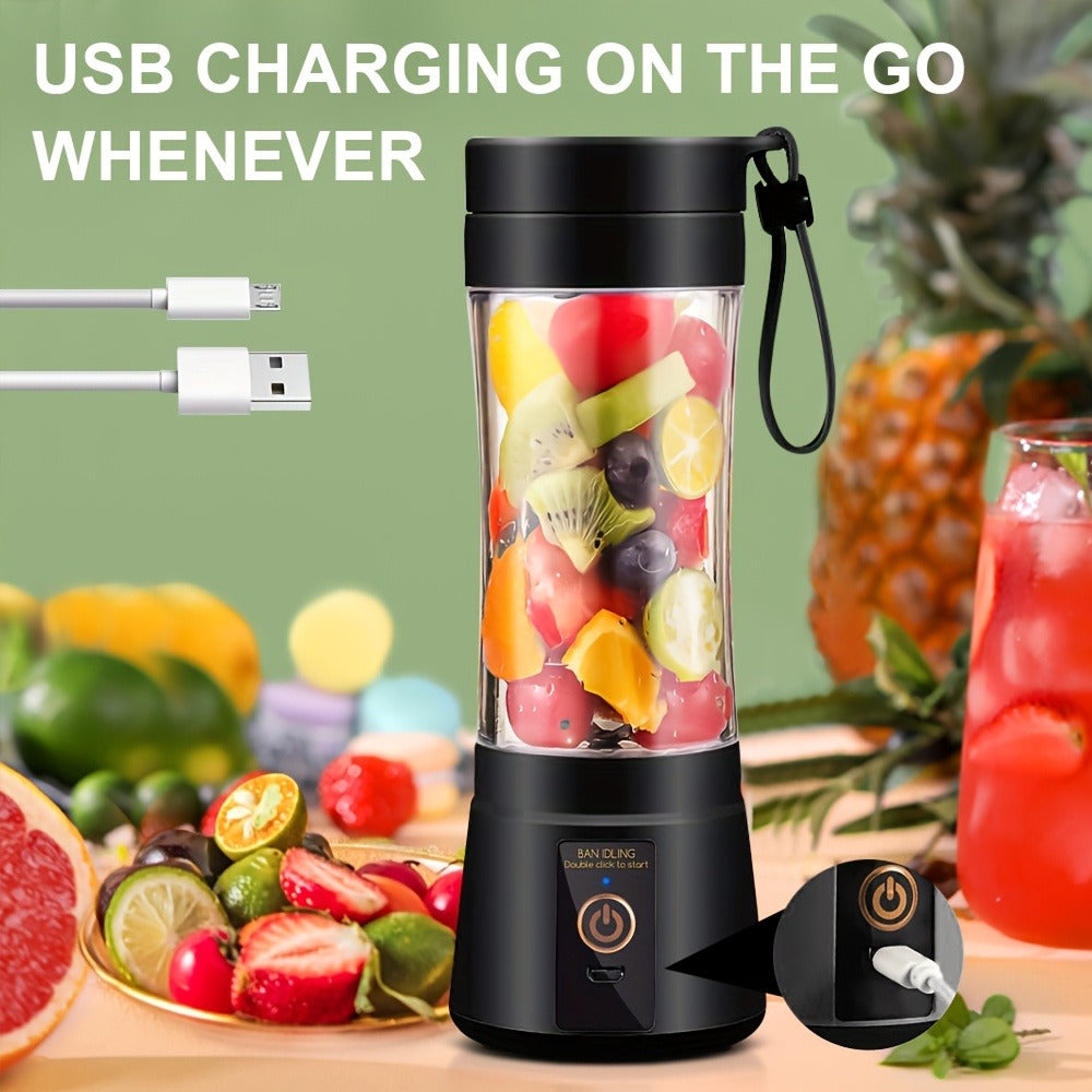 12.85-Ounce Six-Blade Slim Portable Blender Cup with Rechargeable Base and Five Color Options