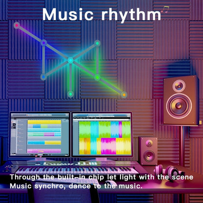Modular LED Atmosphere Light 9pcs Starry Sky RGB, Freely Splicing, Music Sync, App & Voice Control