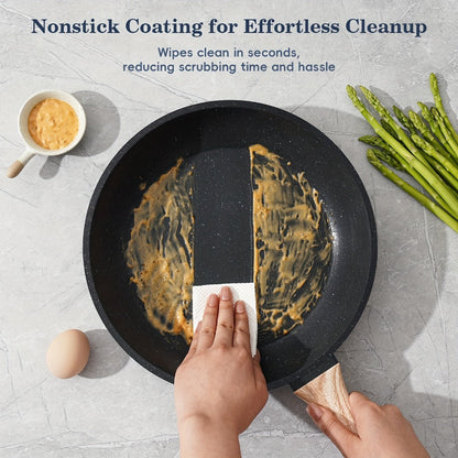 Pots and Pans Set 12-Piece Non-Stick Kitchen Cookware – Complete Cooking Set with Frying Pan | Durable Even-Heating Non-Stick Coating |