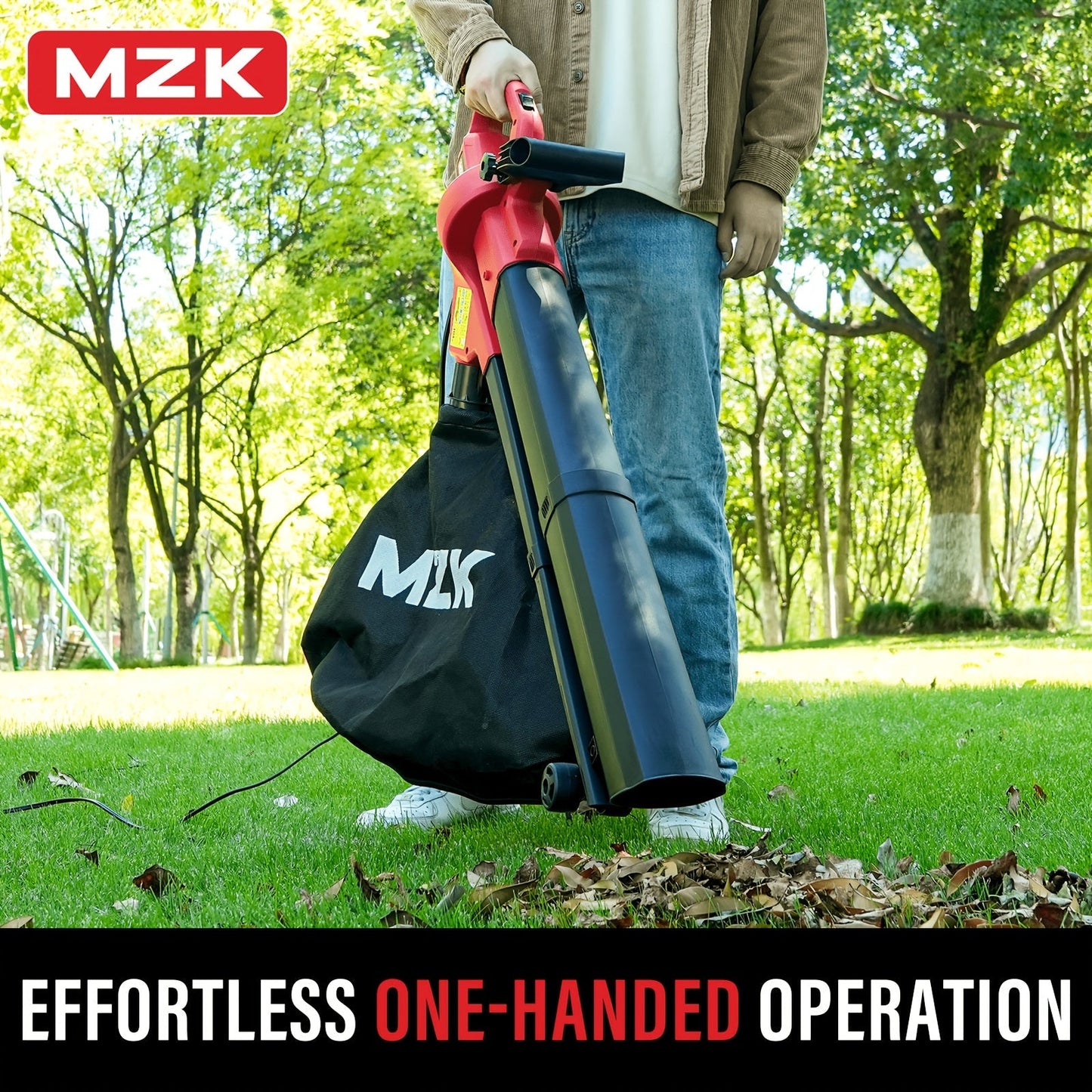 Leaf Blower Vacuum Mulcher 3-in-1 Electric Corded, 470CFM 180MPH Airflow, 13.21Gal Collection Bag