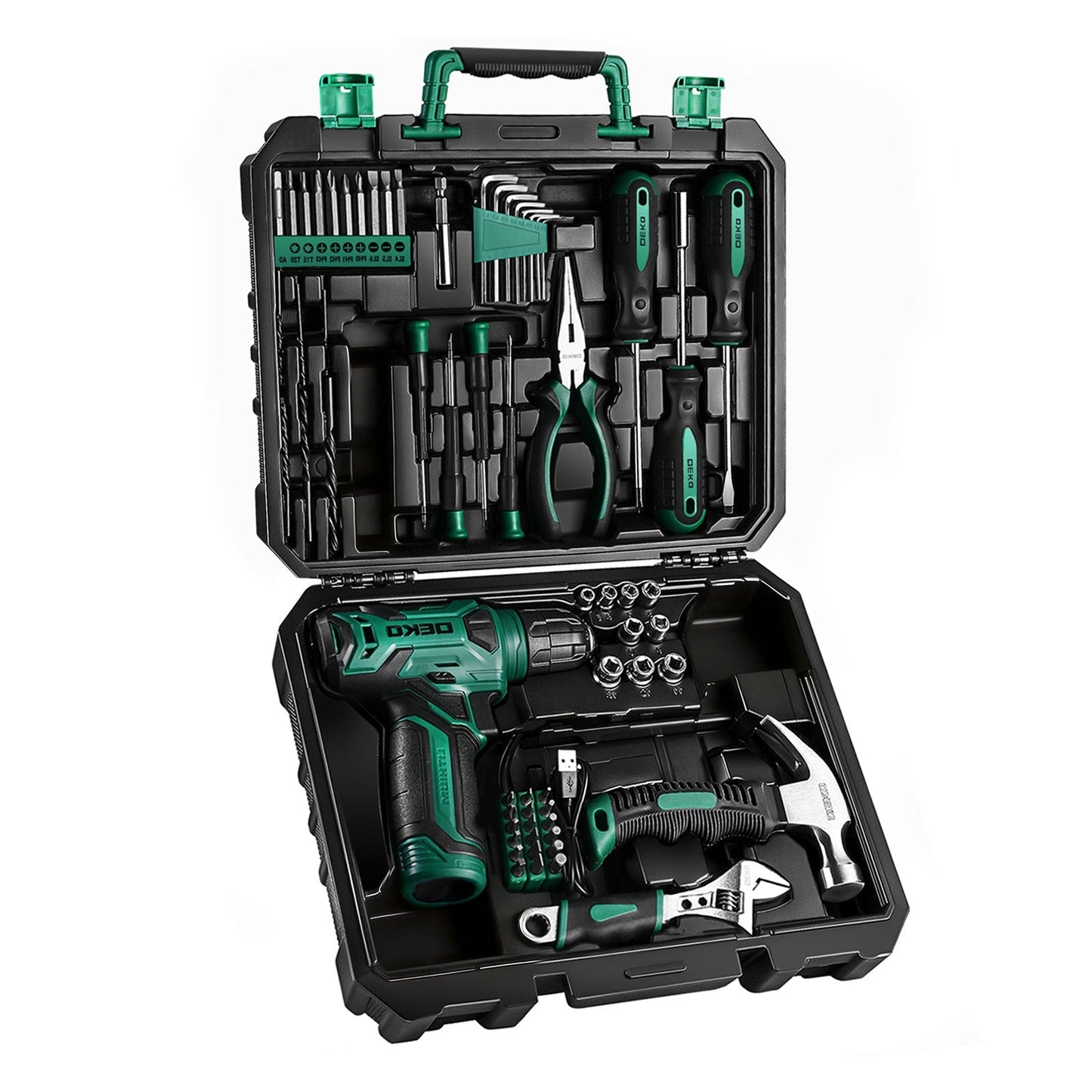 Cordless Drill Tool Kit 119/151PCS, 8V/12V Electric Power Drill Set with Screwdriver, Hammer, Wrench