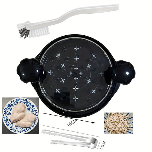Chicken Shredder Tool with 360° Twist Handle, Large Meat Shredder with Anti-Slip Base, Grip, Transparent Lid