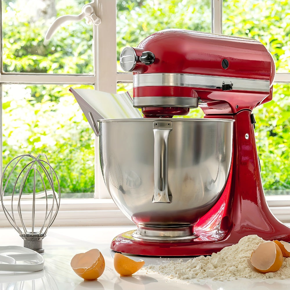 Stand Mixer Pouring Chute Stainless Steel – Dishwasher Safe Pouring Shield for KitchenAid Tilt-Head & Bowl-Lift Models