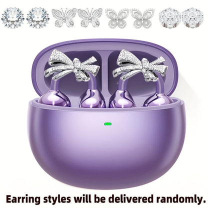 Clip On Wireless Earbuds Open Ear Bluetooth Headphones with Detachable Gemstone Earrings ANC for an Everyday Personal Care Routine