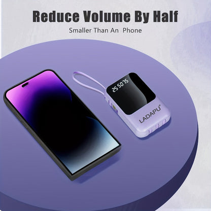 10000mAh Mini Power Bank 4 Built-In Cables Ultra-Bright LED Digital Display for an Everyday Personal Care Routine