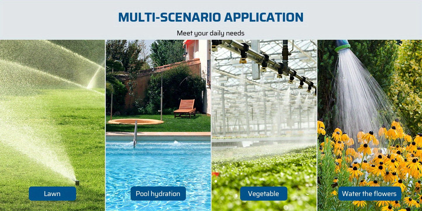 Four-Zone Digital Sprinkler Timer with Independent Water Outlets, LCD Screen, Manual Control and Rain-Delay Mode