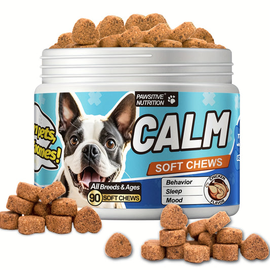 Dog Sleep & Mood Soft Chews – Chicken Flavor 90 Count, Supports Calm Sleep & Positive Mood for All Dogs, Ideal for Storms