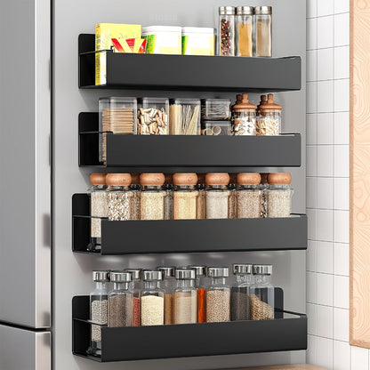 Magnetic Storage Box Organizer for Refrigerator, Washing Machine & Coffee Machine – Strong Magnetic Adsorption No-Drill Spice Rack & Kitchen