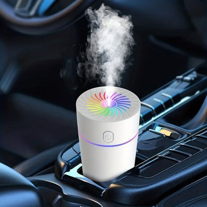 USB Cool Mist Humidifier with Color-Changing Night Light, Portable Desktop Car Aromatherapy Humidifier Nano Fine Mist Facial Steamer