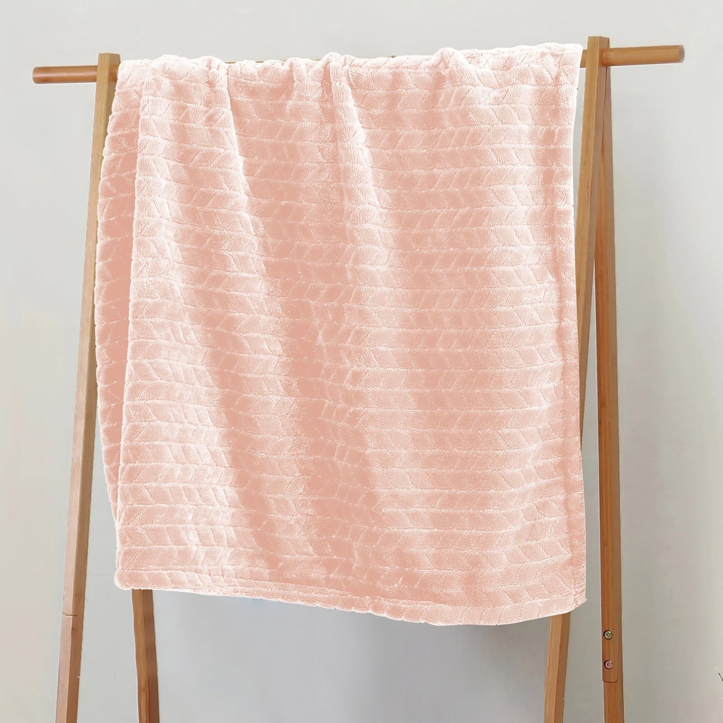Textured Flannel Blanket in Rhinestone, Wheat-Ear, Checker and Solid Styles with Throw or Queen Options