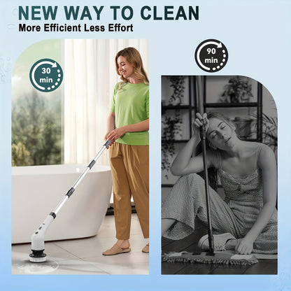 Telescopic Electric Cleaning Brush with Long Handle, 7-in-1 & 14-in-1 Multifunctional Power Scrubber Kit