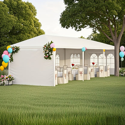 10x30ft Outdoor Party Tent Canopy with 5 Removable Sidewalls for Garden, Patio and Yard Use