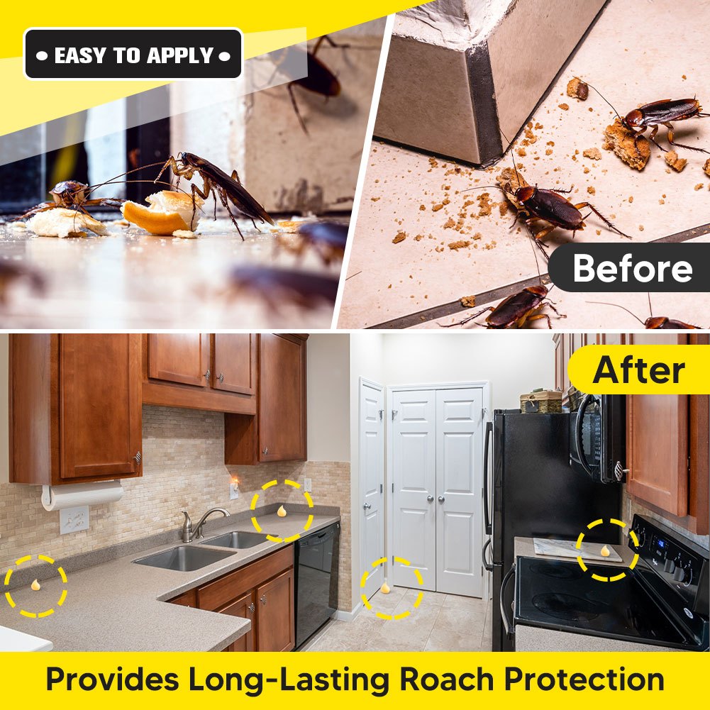 Roach Gel, 4-Pack Syringe Kitchen Bathroom Crack Crevice Trap for Home Cooking, Dining and Outdoor Meals