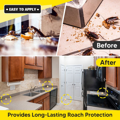 Roach Gel, 4-Pack Syringe Kitchen Bathroom Crack Crevice Trap for Home Cooking, Dining and Outdoor Meals