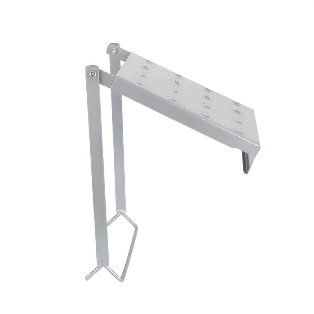 Ladder Platform Scaffold Board Work Tray Retractable Workstation Tool Tray Attachment for Extension Ladders Easy Install Silver