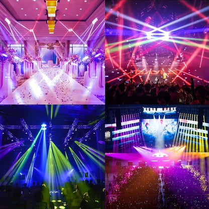 LED Spider Moving Head Stage Light 8x3W DJ Disco Party Light Sound Activated DMX-512 Control for Entryways, Bedrooms and Living Spaces