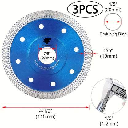 Diamond Saw Blade 4-1/2 Inch 3-Pack X-Teeth Ultra Thin Dry Wet Cut for Porcelain Ceramic Tile for an Everyday Personal Care Routine