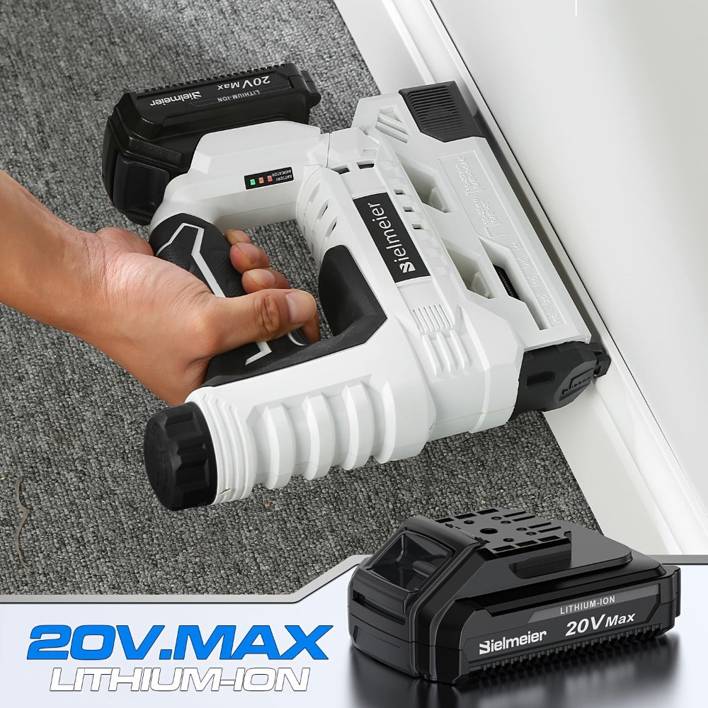 Cordless Stapler Brad Nailer 2-in-1 4V / 20V No Compressor, with Battery, Charger & 1600pcs Nails & Staples