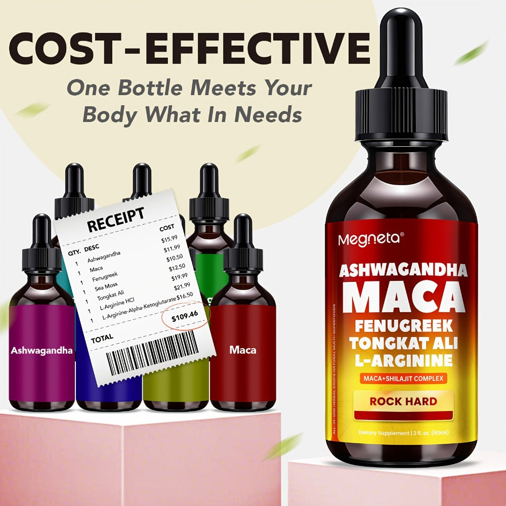 Maca Root & L-Arginine Men's Performance Supplement with Shilajit - Double-Acting Formula for Stamina