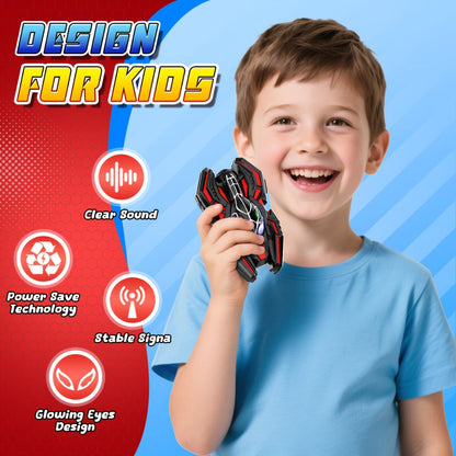 Spider Walkie Talkies for Kids 2-Pack, 2-Way Radio Toy, Grip, Push-to-Talk, Lanyard Hole, Ages 3-12 Boys & Girls
