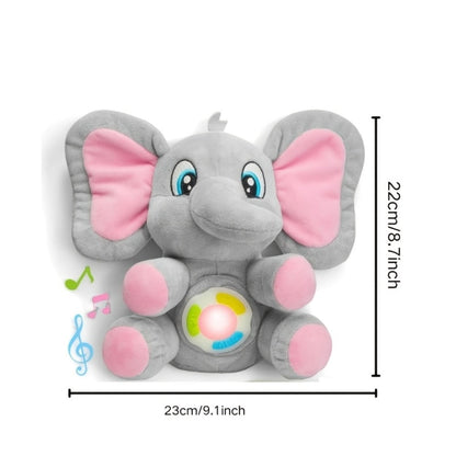 Plush Musical Elephant Baby Toy with Music & Lights, Stuffed Animal Sensory Toy for Infants 6+ Months