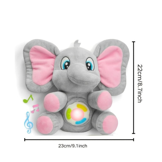 Plush Musical Elephant Baby Toy with Music & Lights, Stuffed Animal Sensory Toy for Infants 6+ Months