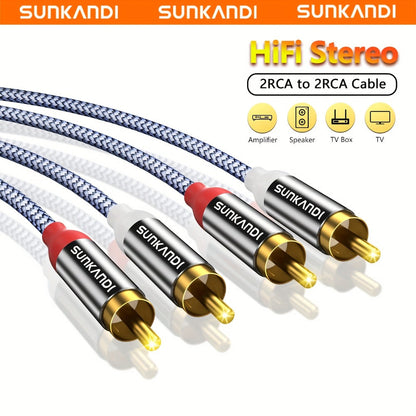 Gold-Plated 2RCA to 2RCA Stereo Audio Cable High-Fidelity Sound for Home Theater HDTV Gaming for an Everyday Personal Care Routine