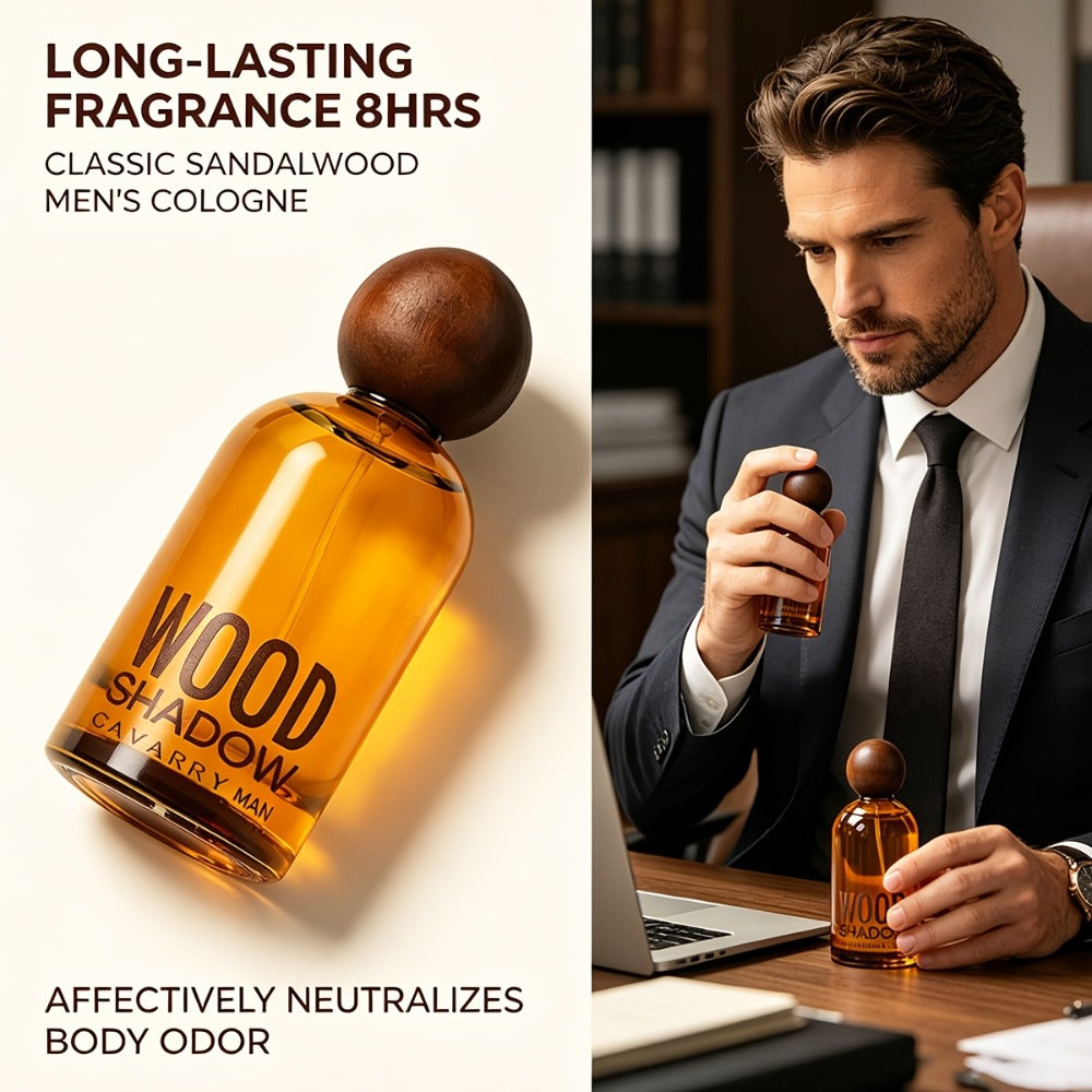 Perfume for Men Wooden-Bottle Spray with a Woody Sandalwood Profile and Two Options in a Distinctive Bottle Presentation