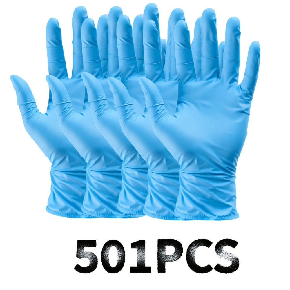Blue Nitrile Disposable Gloves 5.5 Mil, Bulk Pack 101/201/501/1000 Count, Latex-Free Powder-Free Chemical Resistant Elastic Fit