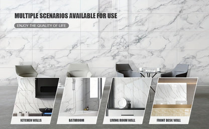 Peel and Stick Wall Panels Marble Pattern Self-Adhesive PVC Wall Tiles Backsplash Stickers for Entryways, Bedrooms and Living Spaces