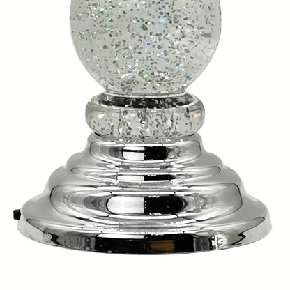 LED Swirling Candle Holder with On/Off Switch – Polished Acrylic Pedestal Base Fits 3-Wick Candles Up to 4 Inch Silver Gold Centerpiece