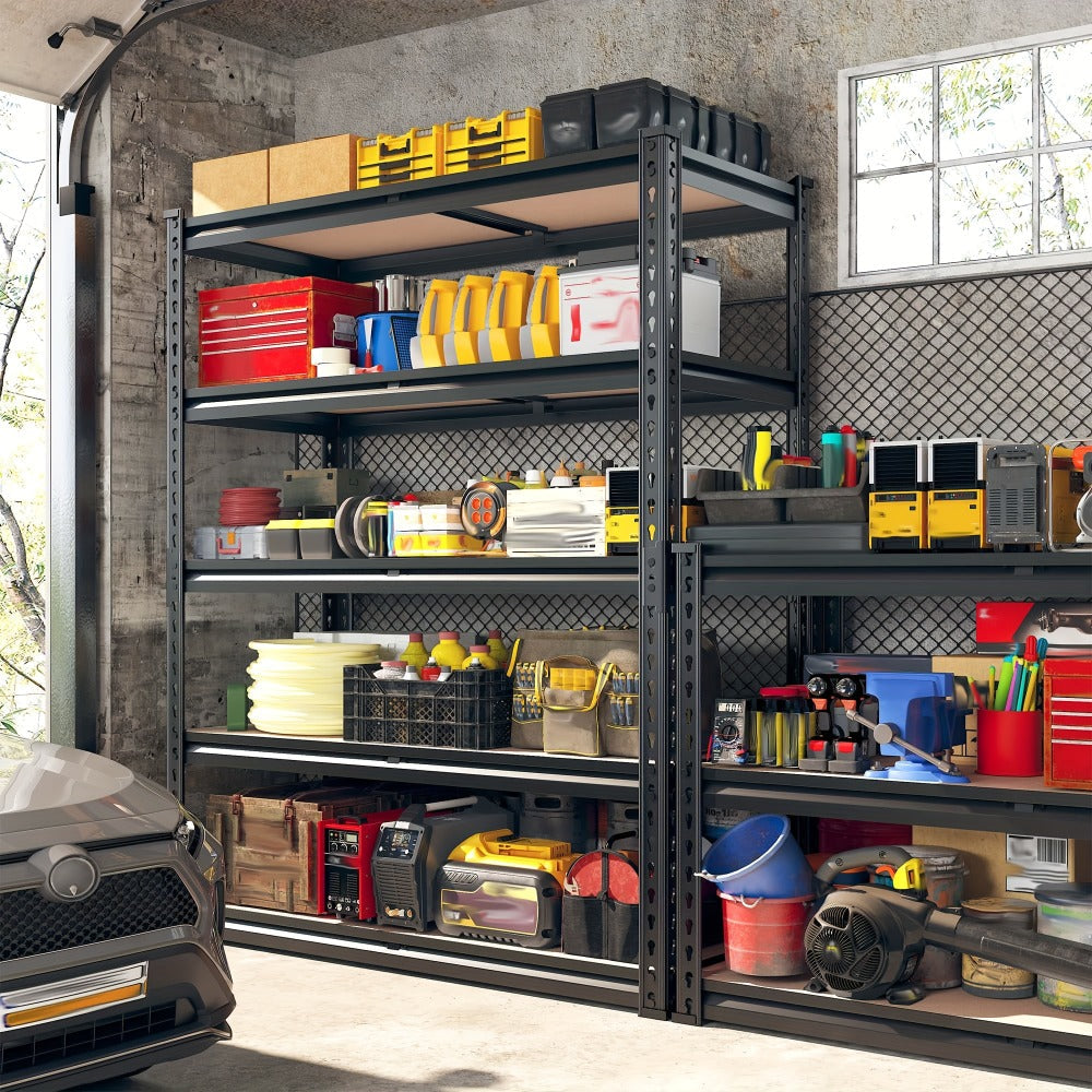 5-Tier Garage Shelving Unit with Adjustable Steel Shelves in Three Size and Capacity Options for Garage, Basement or Workshop