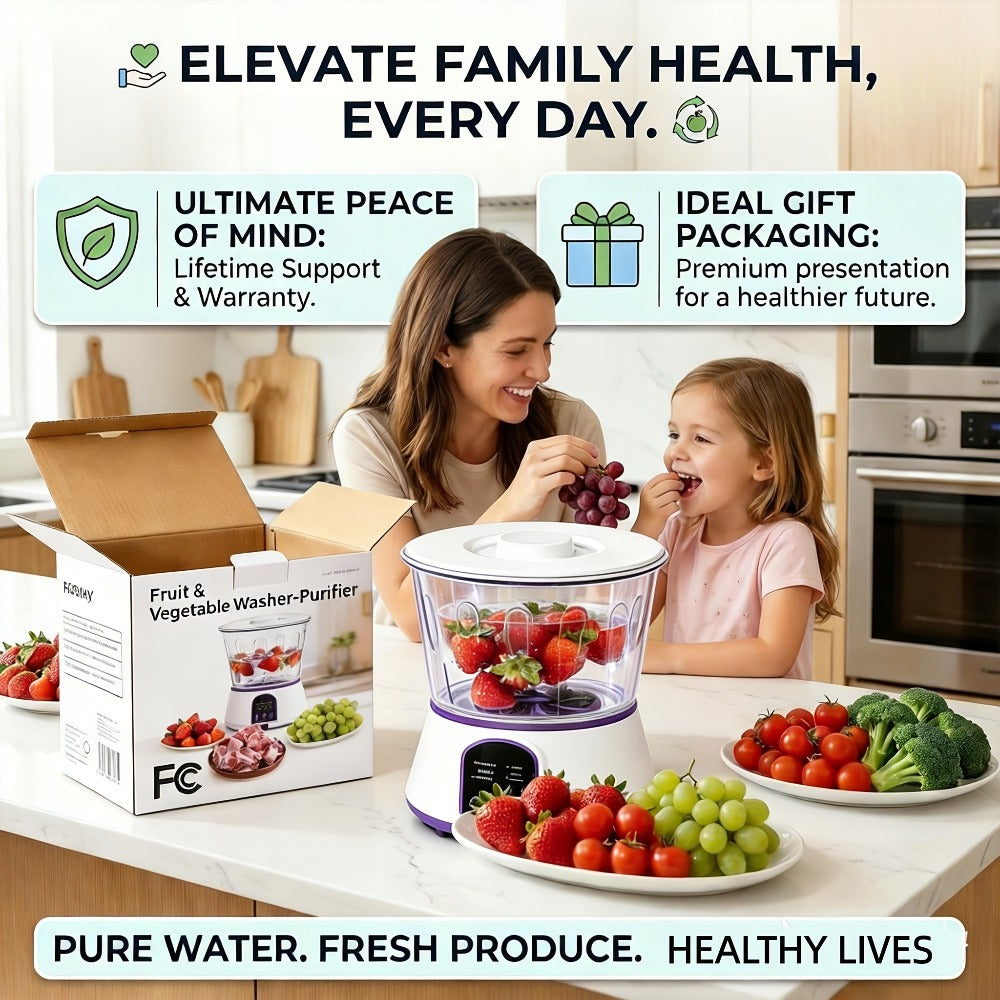 Fruit and Vegetable Cleaner Machine Ultrasonic Purifier Multifunctional Household Food Cleaning for Garden, Yard and Pest Management