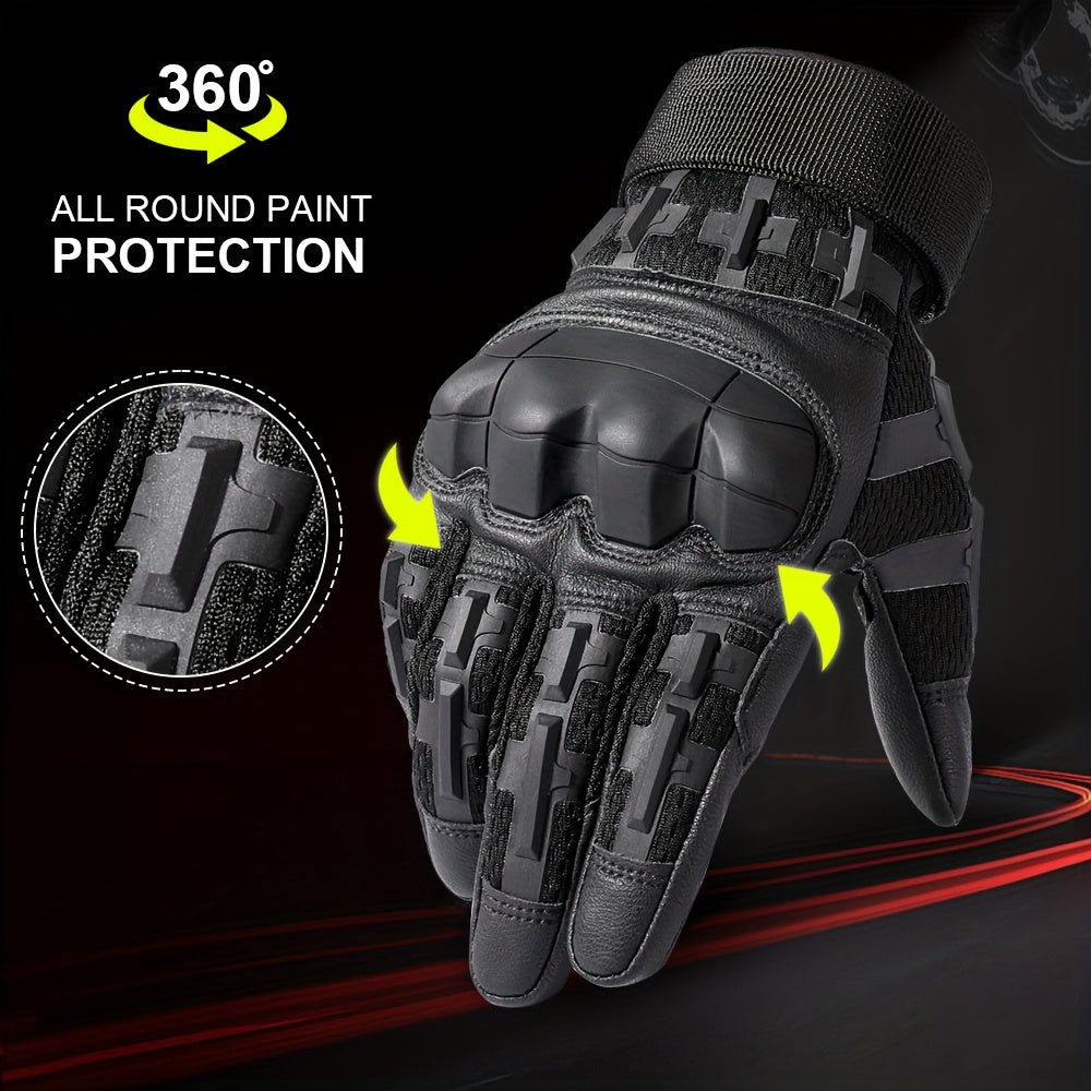 Tactical Full Finger Gloves with Touchscreen Compatibility – Camouflage Motorcycle Riding Gloves for Men Women, Anti-Slip Wear-Resistant