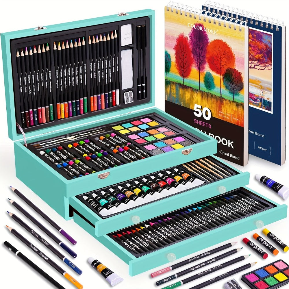 175-Piece Deluxe Art Set in Wooden Case with the Listed Color, Size or Set Options for Everyday Use