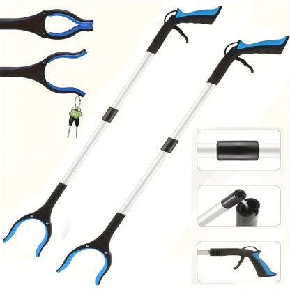 Grabber Reacher Tool 32 Inch Foldable Pick Up Stick 360° Rotating Jaw Magnetic Tip Extra Long Heavy Duty Litter Picker Mobility Aid