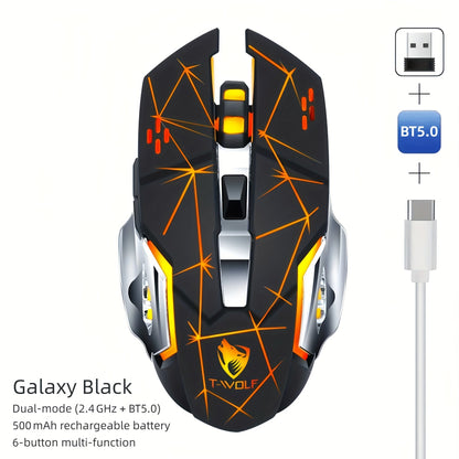 Wireless Gaming Mouse RGB Rechargeable T-WOLF 2.4GHz Large Mouse for PC Laptop Tablet Mac for an Everyday Personal Care Routine