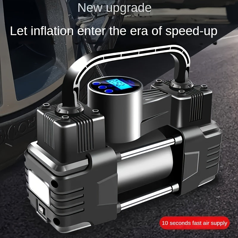 Dual-Cylinder Portable Tire Inflator with Pointer Gauge, Digital Gauge or Digital Display Options
