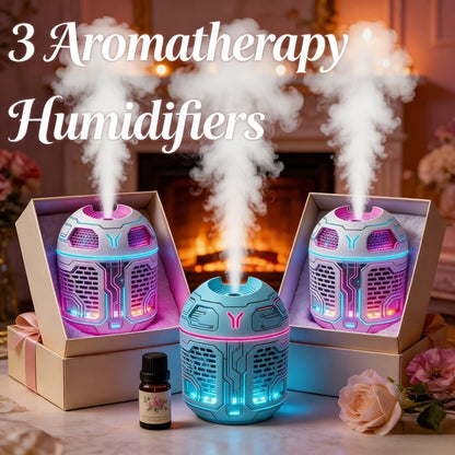 Mini Aromatherapy Humidifier Set of 3 Cool Mist Diffuser with Odor Eliminator No Filter for Entryways, Bedrooms and Living Spaces