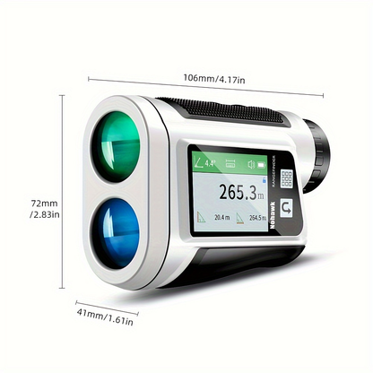 Laser Rangefinder 1000m for Golf & Hunting – Slope Compensation, Flag Lock Vibration, 6x Magnification, USB Rechargeable